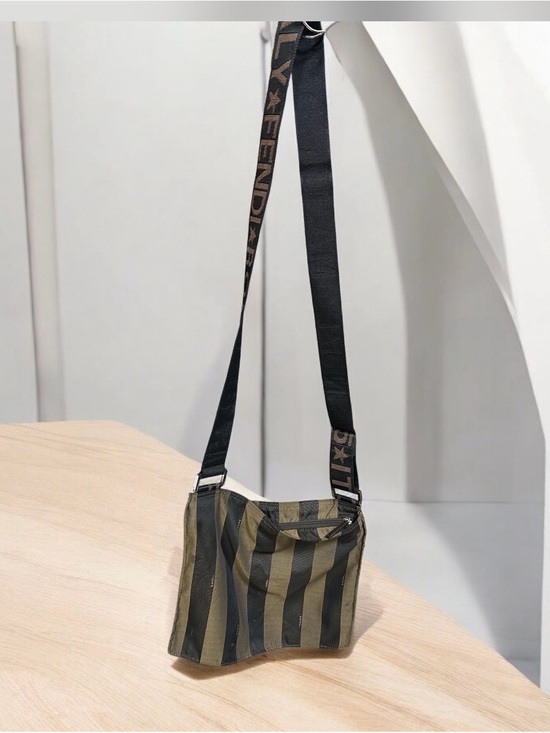 Fendi Handbags - Fendi Olive Green and Black Striped Crossbody Bag